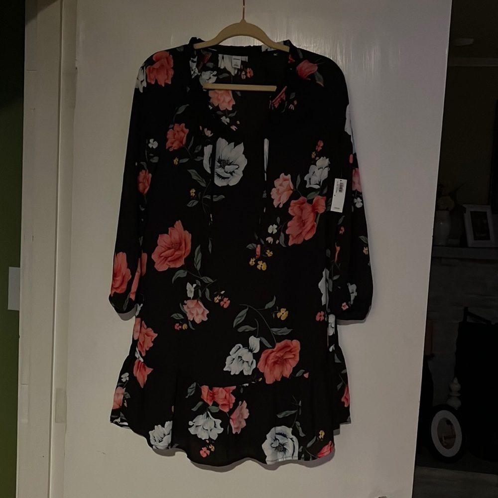 Floral Black Dress